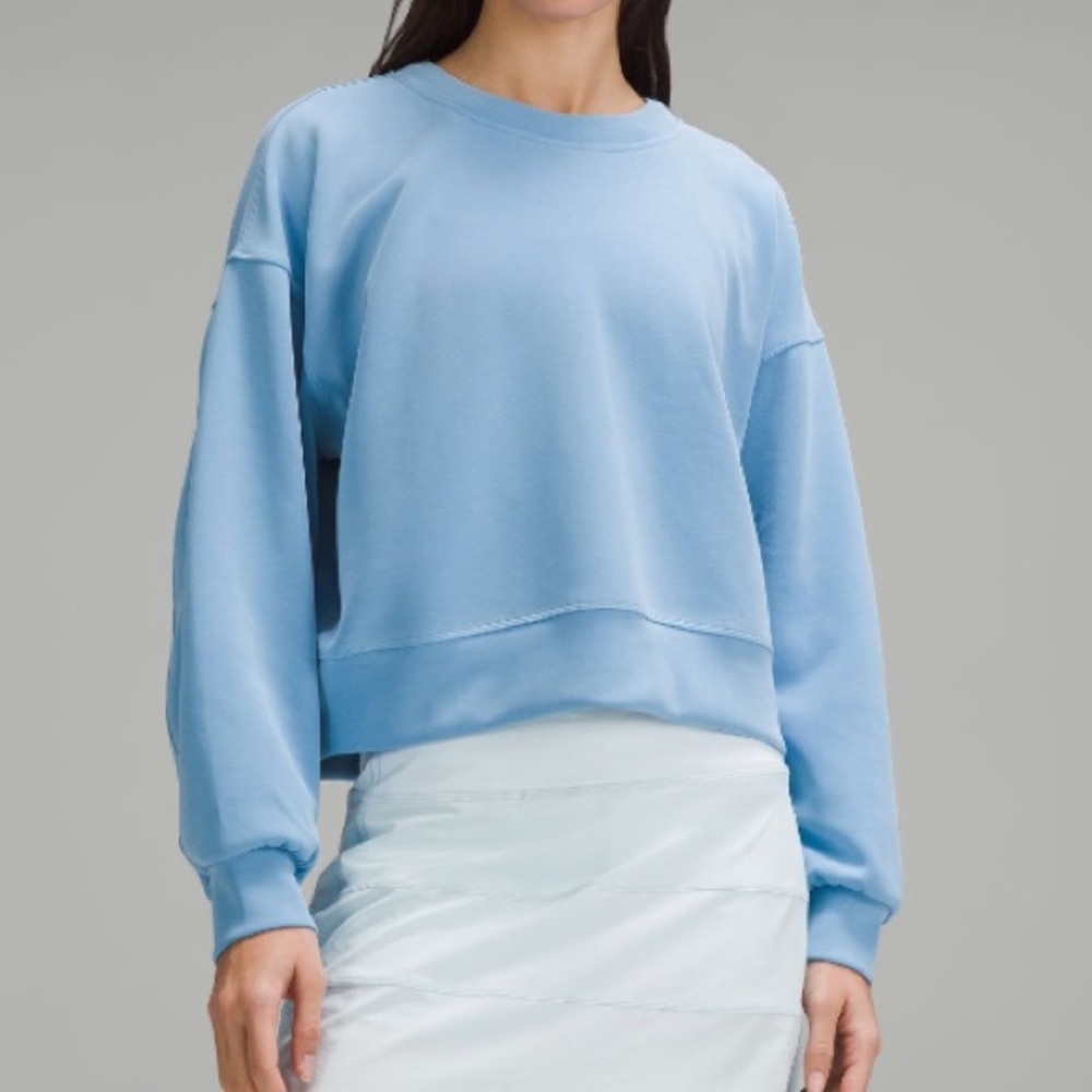 lululemon athletica Light Blue Crew Neck Sweatshirt